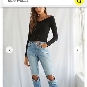 Forever 21 NWT Ribbed Cropped Henley